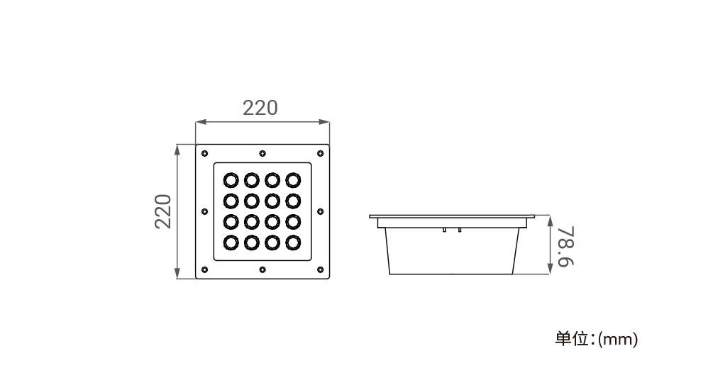 YD-DT-220 方型地埋投光灯